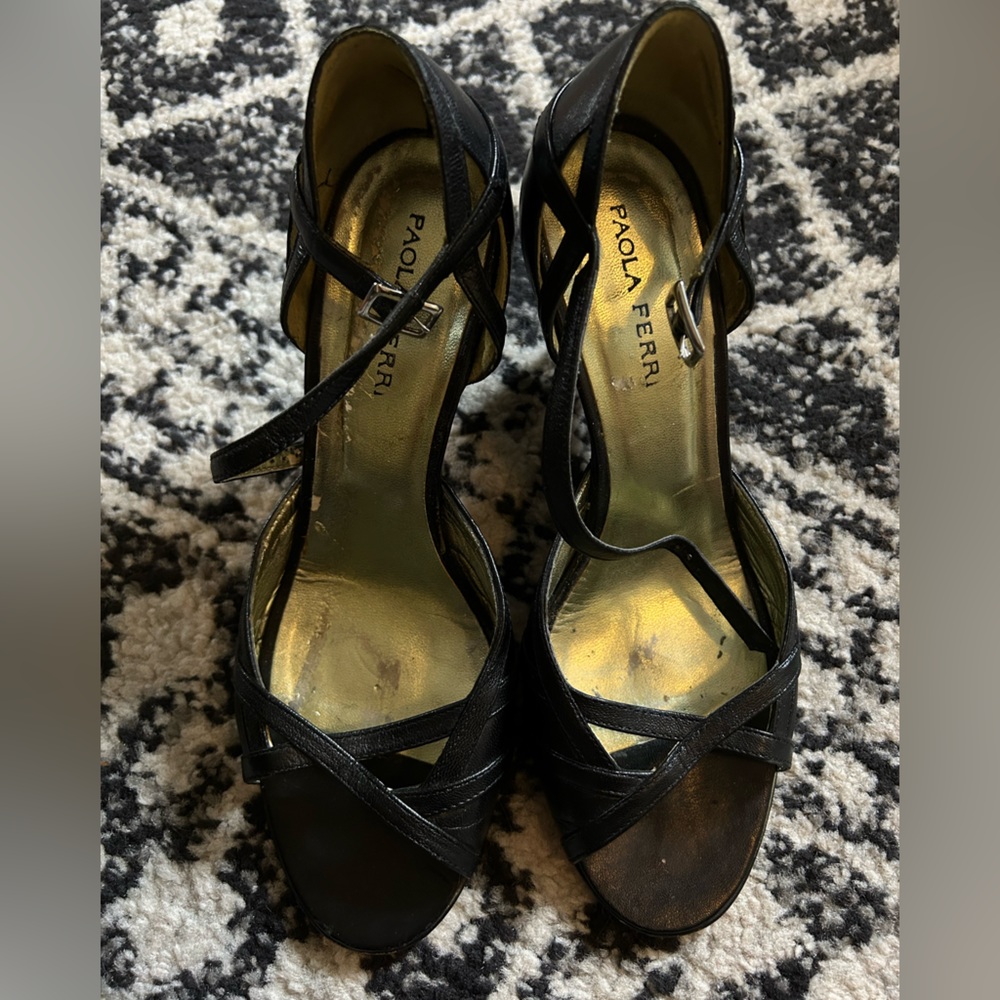 Black Wedge Heels Paola Ferrari